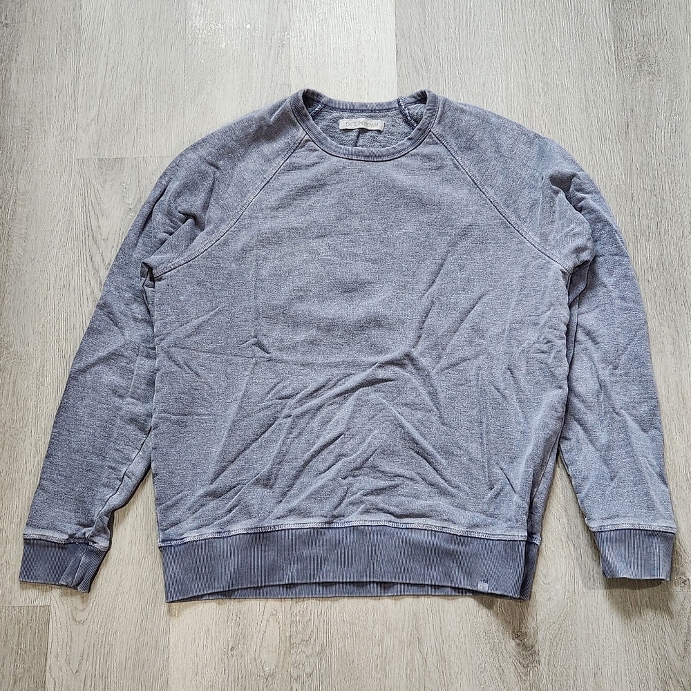 Outerknown Raglan Sur Hemp Crewneck Sweatshirt Gray Mens Large Patina Pullover